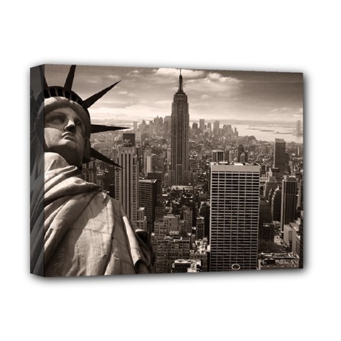 Statue Of Liberty, New York Deluxe Canvas 16  X 12  (stretched)  by artposters