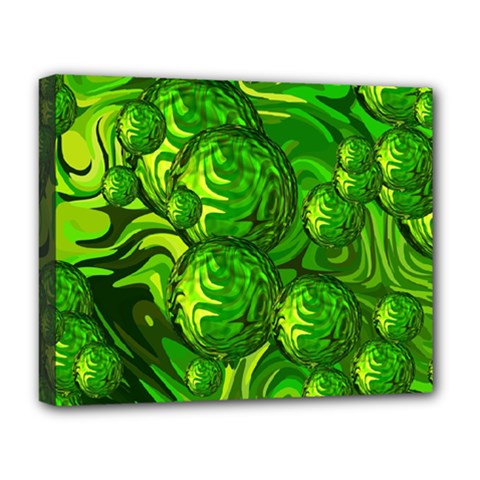 Green Balls  Deluxe Canvas 20  X 16  (framed) by Siebenhuehner