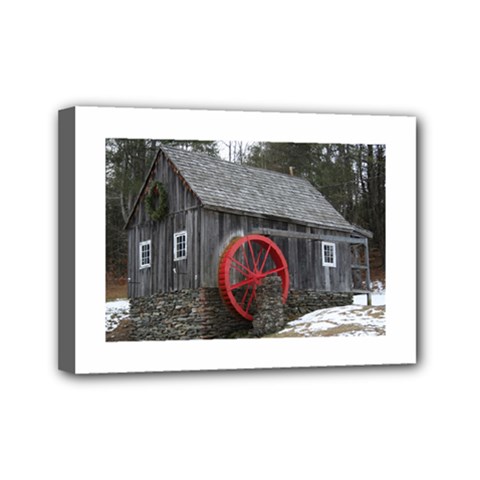 Vermont Christmas Barn Mini Canvas 7  X 5  (framed) by plainandsimple