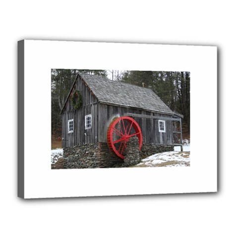Vermont Christmas Barn Canvas 16  X 12  (framed) by plainandsimple