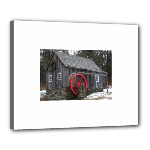 Vermont Christmas Barn Canvas 20  X 16  (framed) by plainandsimple