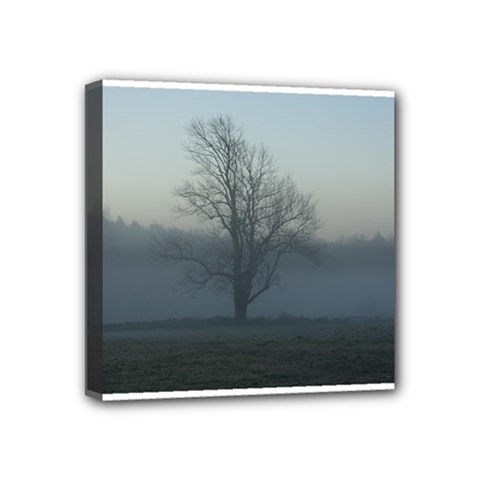 Foggy Tree Mini Canvas 4  X 4  (framed) by plainandsimple