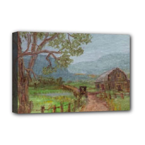  amish Buggy Going Home  By Ave Hurley Of Artrevu   Deluxe Canvas 18  X 12  (stretched) by ArtRave2