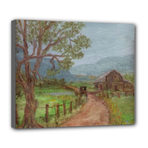  amish Buggy Going Home  By Ave Hurley Of Artrevu   Deluxe Canvas 24  X 20  (stretched) by ArtRave2