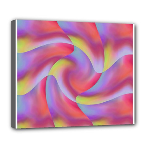 Colored Swirls Deluxe Canvas 24  X 20  (framed) by Colorfulart23