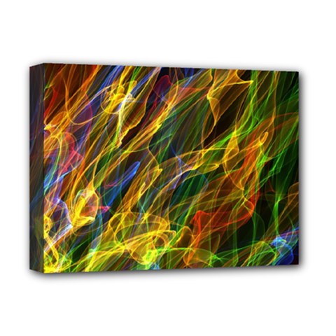 Colourful Flames  Deluxe Canvas 16  X 12  (framed)  by Colorfulart23