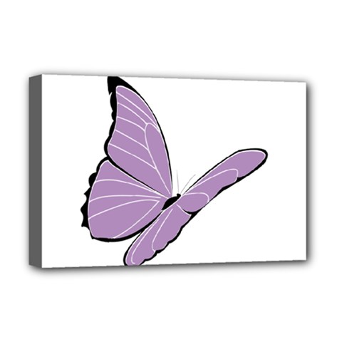Purple Awareness Butterfly 2 Deluxe Canvas 18  X 12  (framed) by FunWithFibro