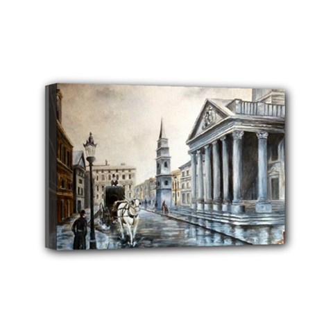 Old London Town Mini Canvas 6  X 4  (framed) by ArtByThree