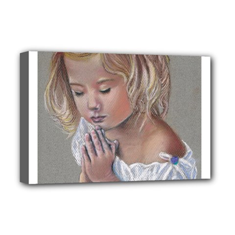 Prayinggirl Deluxe Canvas 18  X 12  (framed) by TonyaButcher
