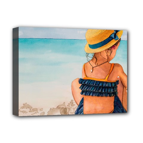 A Day At The Beach Deluxe Canvas 16  X 12  (framed)  by TonyaButcher