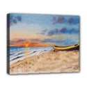Sunset Beach Watercolor Deluxe Canvas 20  x 16  (Framed) View1