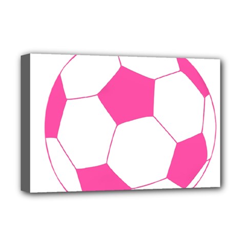 Soccer Ball Pink Deluxe Canvas 18  X 12  (framed) by Designsbyalex