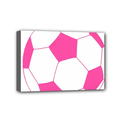 Soccer Ball Pink Mini Canvas 6  X 4  (framed) by Designsbyalex