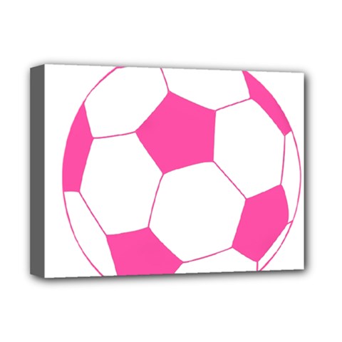 Soccer Ball Pink Deluxe Canvas 16  X 12  (framed)  by Designsbyalex
