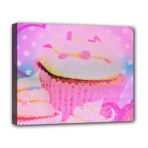 Cupcakes Covered In Sparkly Sugar Deluxe Canvas 20  X 16  (framed) by StuffOrSomething