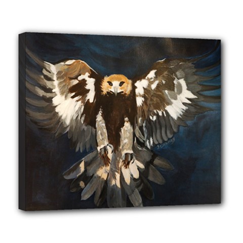 Golden Eagle Deluxe Canvas 24  X 20  (framed) by JUNEIPER07