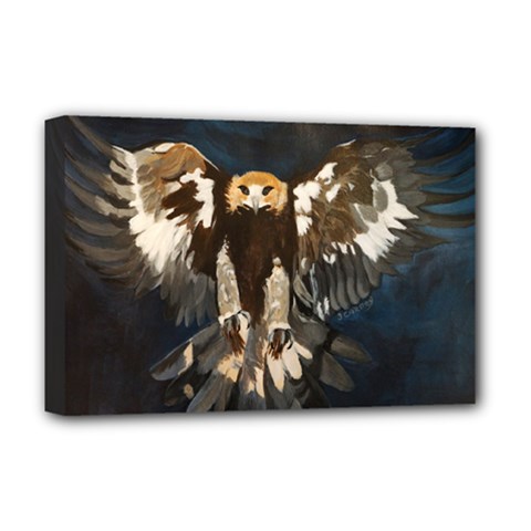 Golden Eagle Deluxe Canvas 18  X 12  (framed) by JUNEIPER07