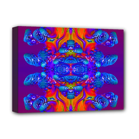 Abstract Reflections Deluxe Canvas 16  X 12  (framed)  by icarusismartdesigns