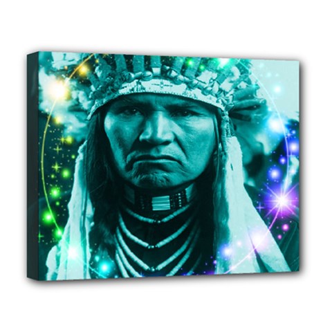 Magical Indian Chief Deluxe Canvas 20  X 16  (framed) by icarusismartdesigns