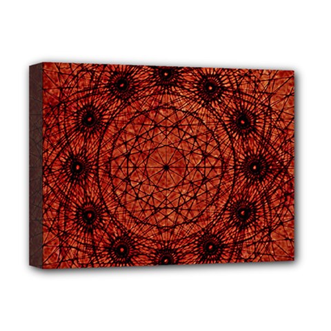 Grunge Style Geometric Mandala Deluxe Canvas 16  X 12  (framed)  by dflcprints