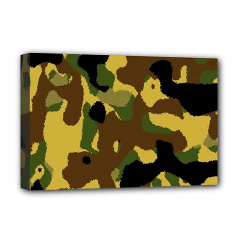 Camo Pattern  Deluxe Canvas 18  X 12  (framed) by Colorfulart23