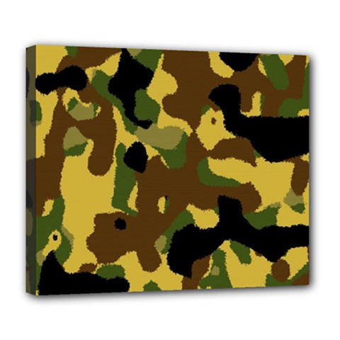 Camo Pattern  Deluxe Canvas 24  X 20  (framed) by Colorfulart23