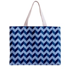 Tiffany Blue Modern Retro Chevron Patchwork Pattern Tiny Tote Bag by GardenOfOphir