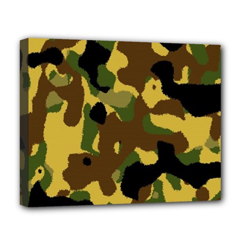Camo Pattern  Deluxe Canvas 20  X 16  (framed) by Colorfulart23