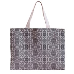 Grey White Tiles Geometry Stone Mosaic Pattern Tiny Tote Bag by yoursparklingshop