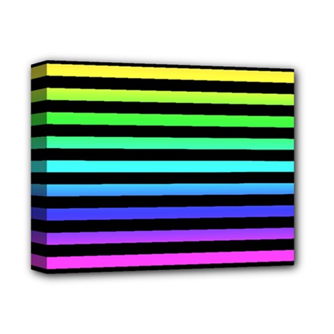 Rainbow Stripes Deluxe Canvas 14  X 11  (framed) by ArtistRoseanneJones