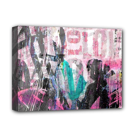 Graffiti Grunge Love Deluxe Canvas 16  X 12  (framed)  by ArtistRoseanneJones