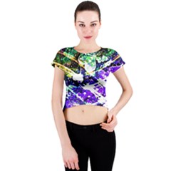 Officially Sexy Floating Hearts Collection Purple Crew Neck Crop Top by OfficiallySexy