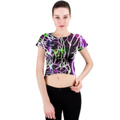 Officially Sexy Panther Collection Purple Crew Neck Crop Top by OfficiallySexy