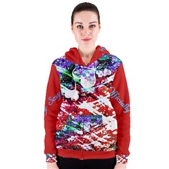 Officially Sexy Red Floating Hearts Collection  Women s Zipper Hoodie by OfficiallySexy