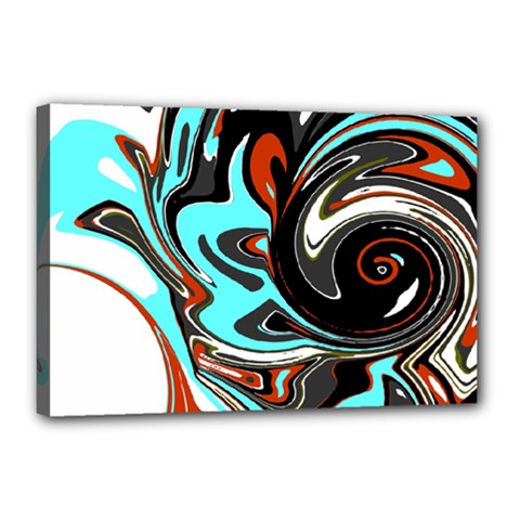 Abstract In Aqua, Orange, And Black Canvas 18  X 12  by digitaldivadesigns