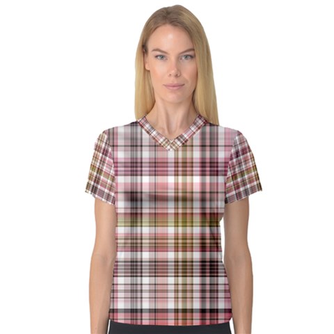 Plaid, Candy Women s V-neck Sport Mesh Tee by ImpressiveMoments