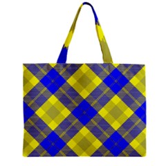 Smart Plaid Blue Yellow Tiny Tote Bags by ImpressiveMoments