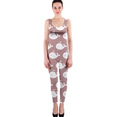 Cute Whale Illustration Pattern Onepiece Catsuits by GardenOfOphir