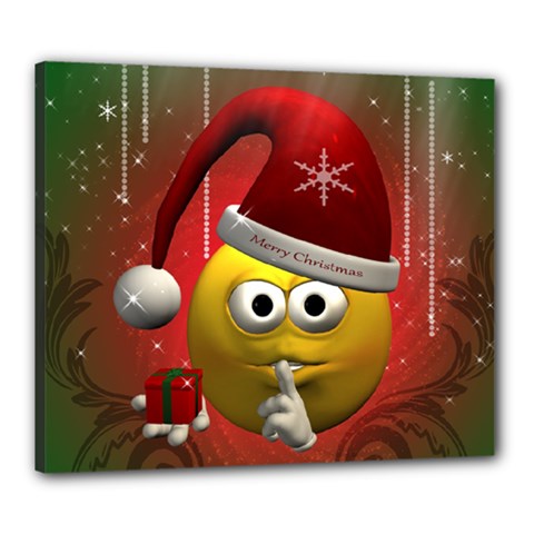 Funny Christmas Smiley Canvas 24  X 20  by FantasyWorld7