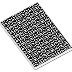 Black And White Owl Pattern Large Memo Pads by GardenOfOphir