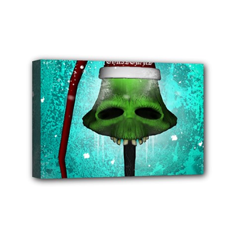 I Wish You A Merry Christmas, Funny Skull Mushrooms Mini Canvas 6  X 4  by FantasyWorld7