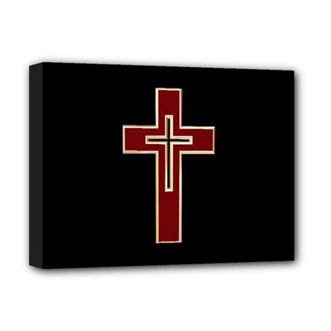 Red Christian Cross Deluxe Canvas 16  X 12  (stretched)  by igorsin