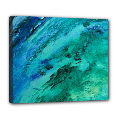 Shades Of Blue Deluxe Canvas 24  X 20   by trendistuff