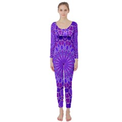 Purple Mandala Long Sleeve Catsuit by LovelyDesigns4U
