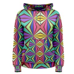 Connected Shapes In Retro Colors  Women s Pullover Hoodie by LalyLauraFLM