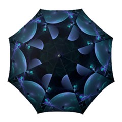 The Music Of My Goddess, Abstract Cyan Mystery Planet Golf Umbrellas by DianeClancy
