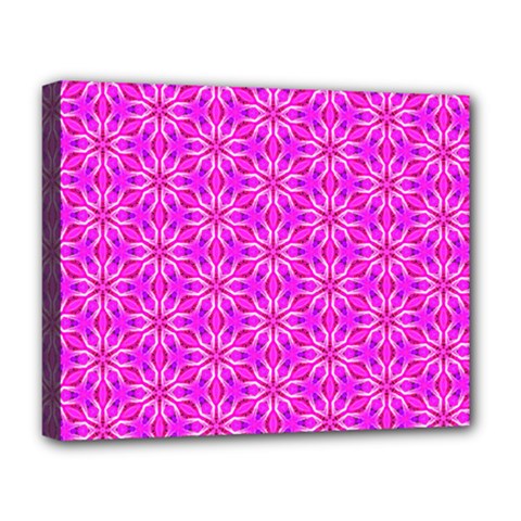Pink Snowflakes Spinning In Winter Deluxe Canvas 20  X 16   by DianeClancy