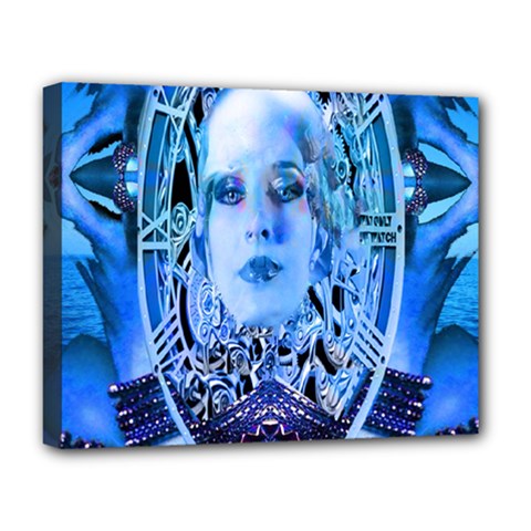 Clockwork Blue Deluxe Canvas 20  X 16   by icarusismartdesigns