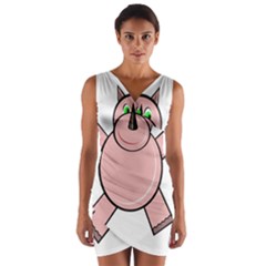 Pink Rhino Wrap Front Bodycon Dress by Valentinaart