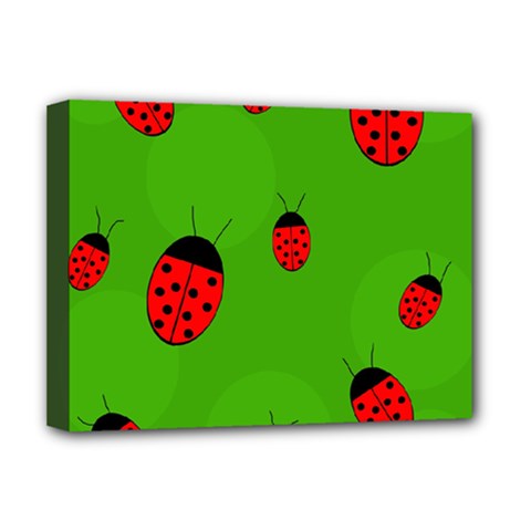 Ladybugs Deluxe Canvas 16  X 12   by Valentinaart